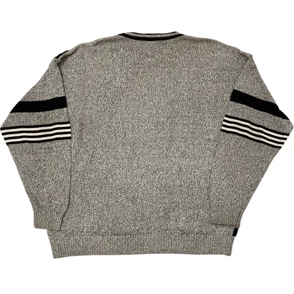 Vintage 80’s Geometric Sweater Rainbow Trippy Retro Grandpa Striped Men’s Large - Picture 4 of 6